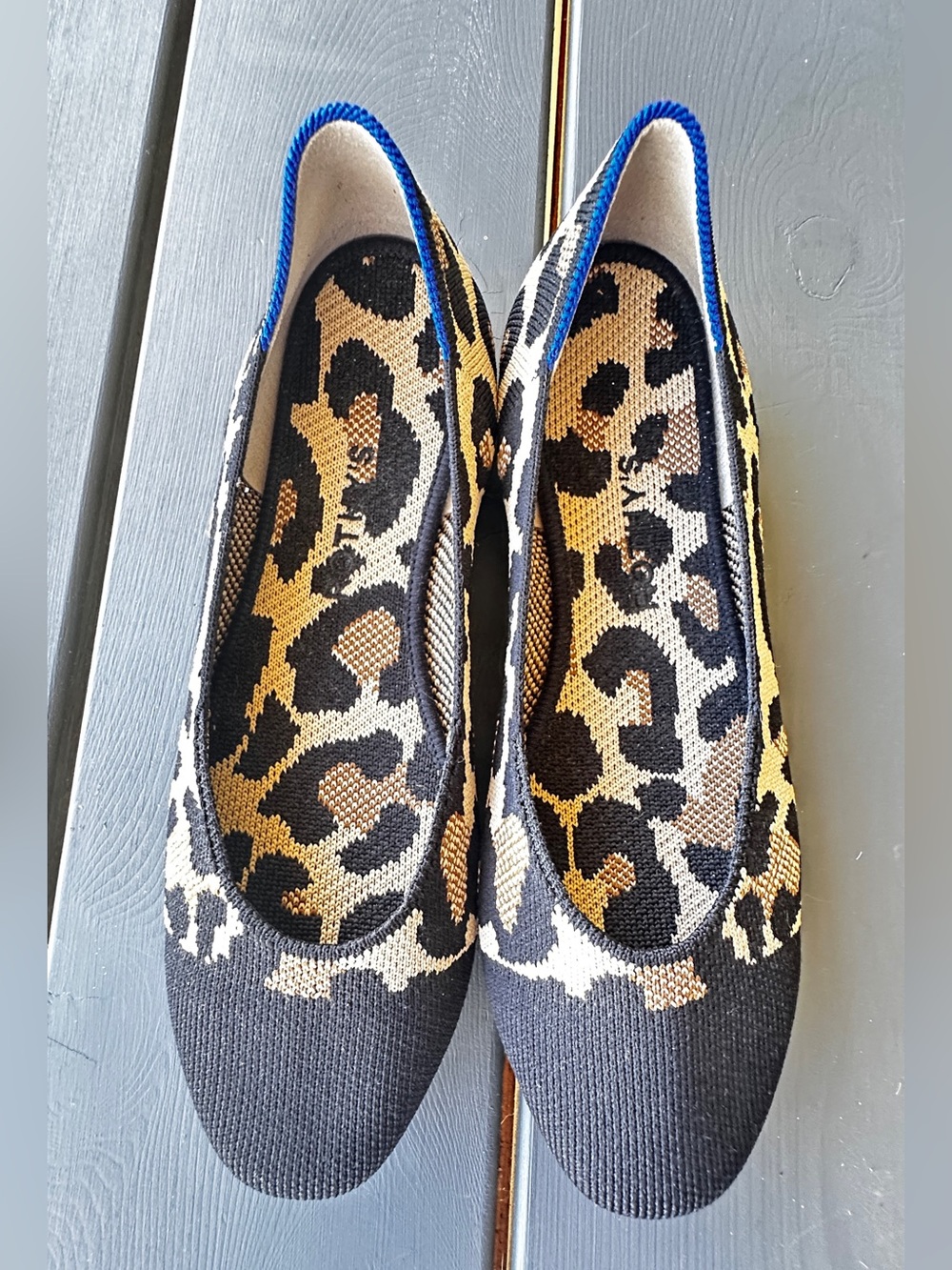 Rothy's knit leopard-print flats Sz 8